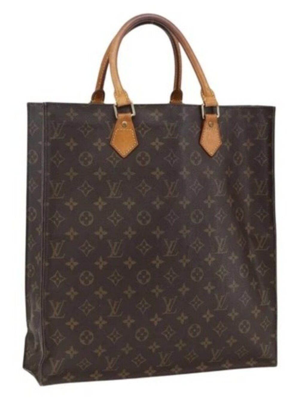 LOUIS VUITTON Monogram Sac Plat Hand Bag M51140 LV Auth fm5103